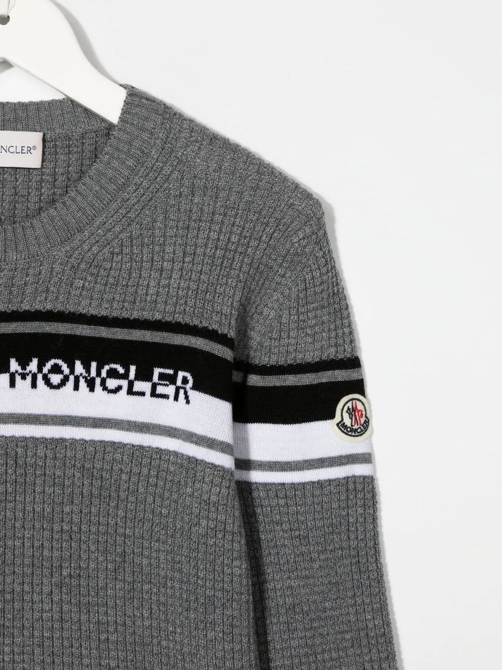 Moncler Enfant knitted logo Jumper Farfetch