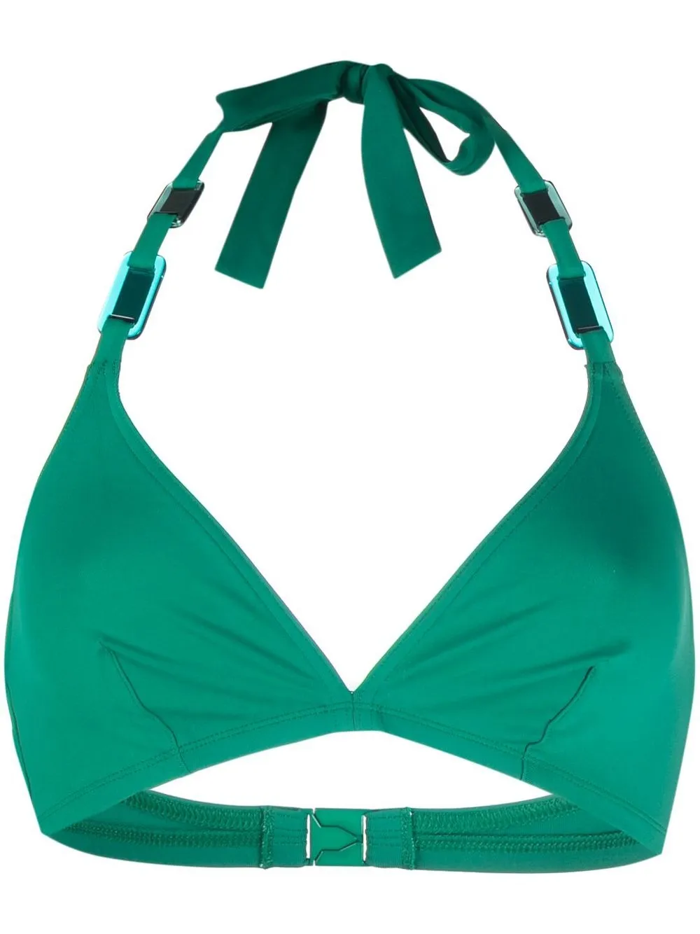 

ERES Cubic triangle-cut bikini top - Green