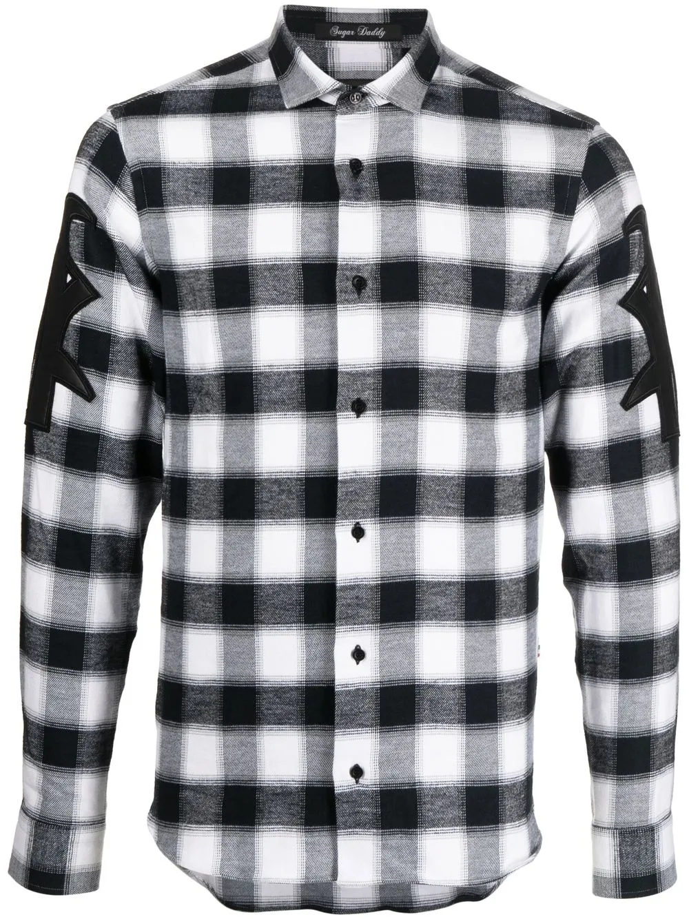 

Philipp Plein checked logo-appliqué shirt - Black