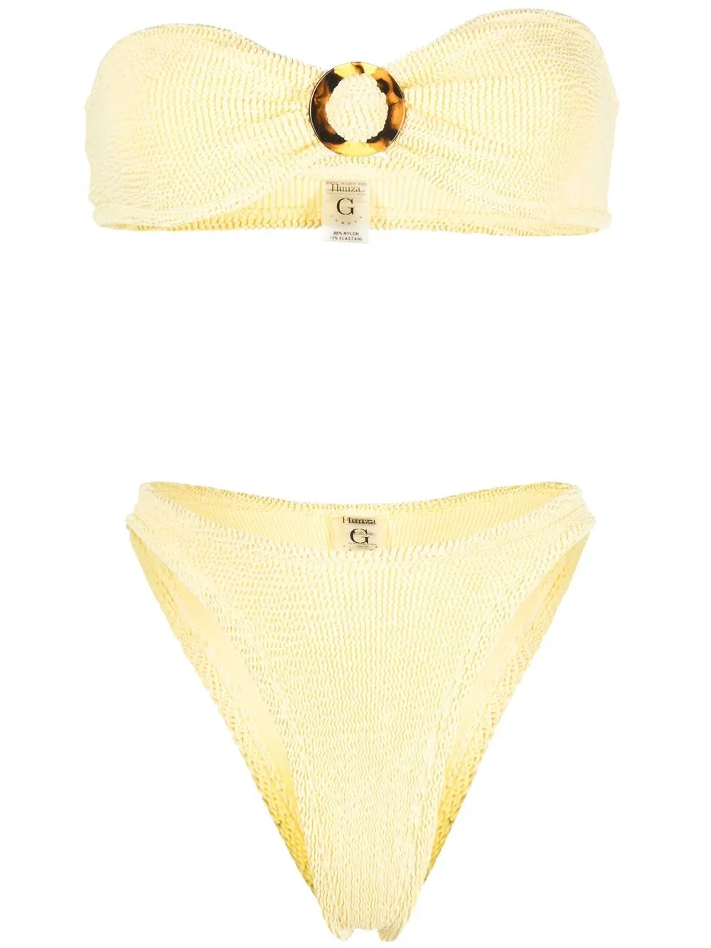 

Hunza G seersucker high-waist bandeau bikini - Yellow