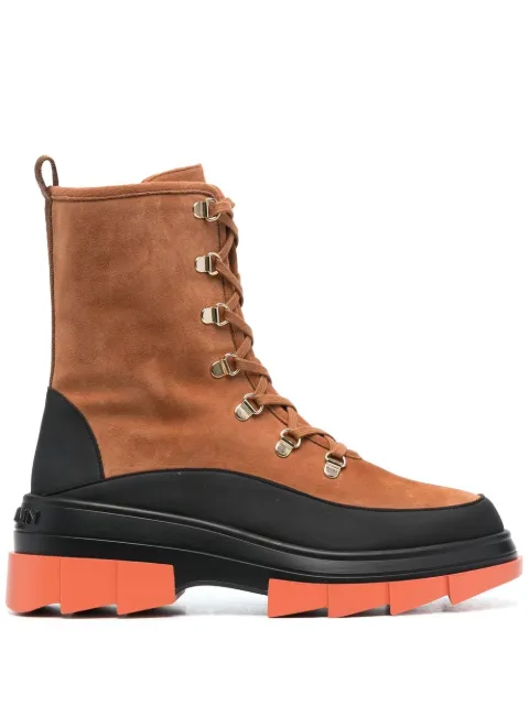 Stuart Weitzman chunky lace-up suede boots