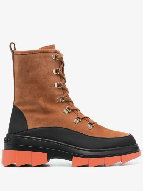 Stuart Weitzman chunky lace-up suede boots