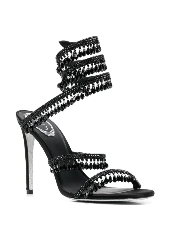 René Caovilla Chandelier crystal-embellished Sandals | Black