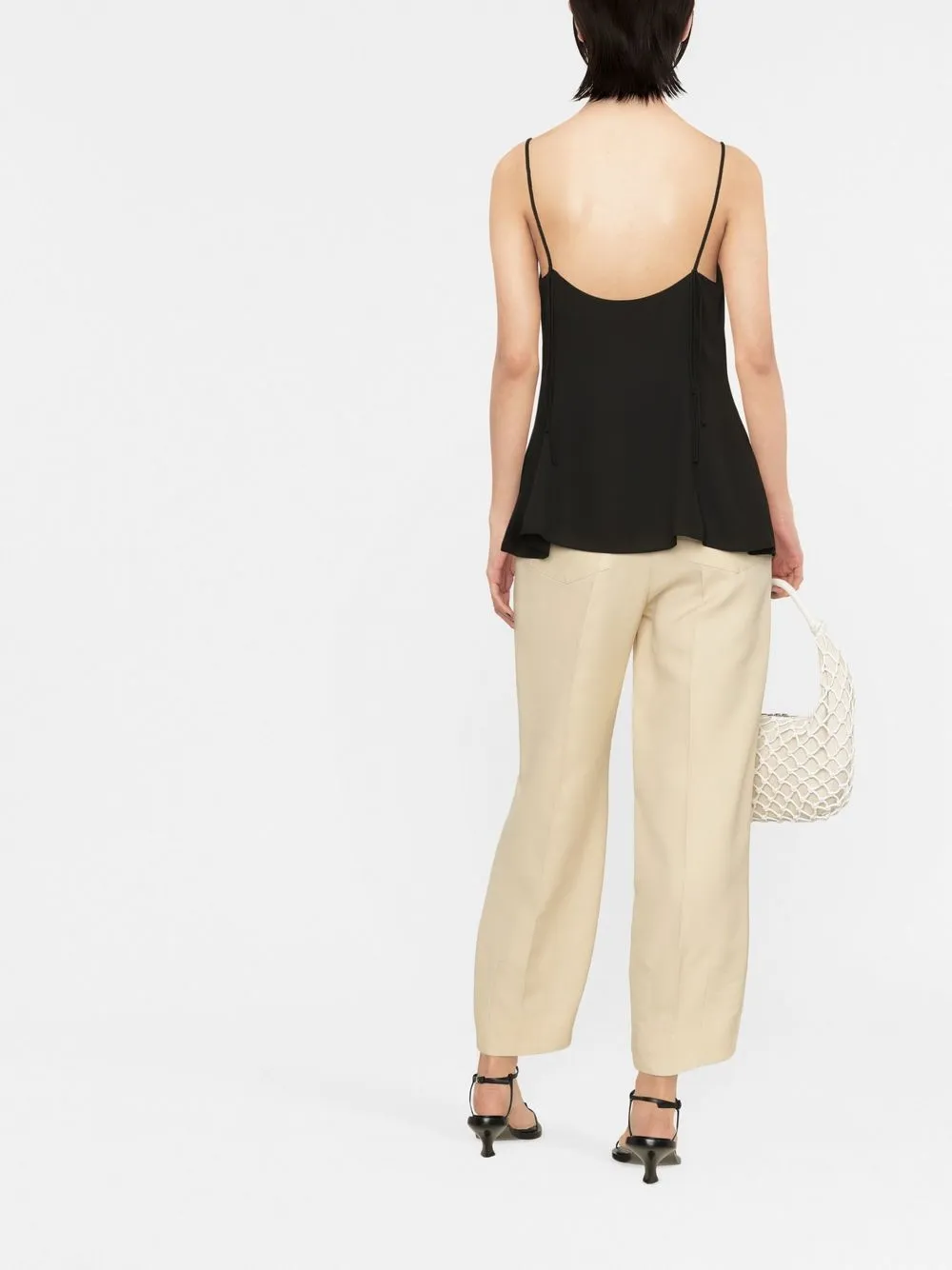 Flared Braided-Strap Tank Top