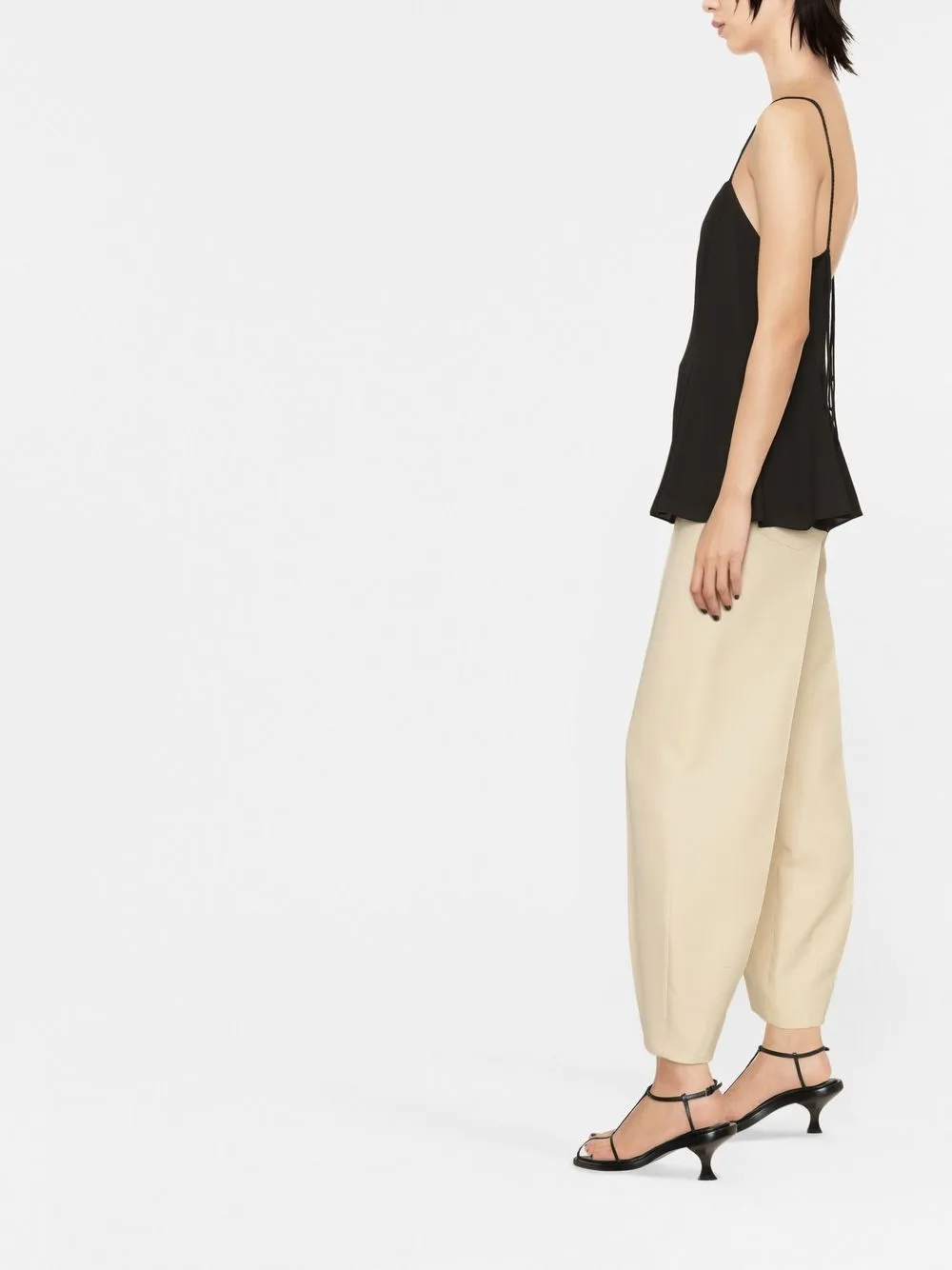 Flared Braided-Strap Tank Top