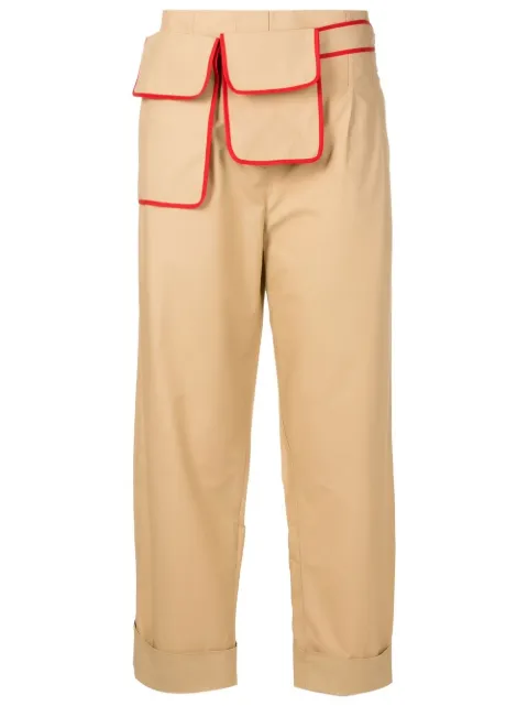 Alcaçuz belted-waist cropped trousers