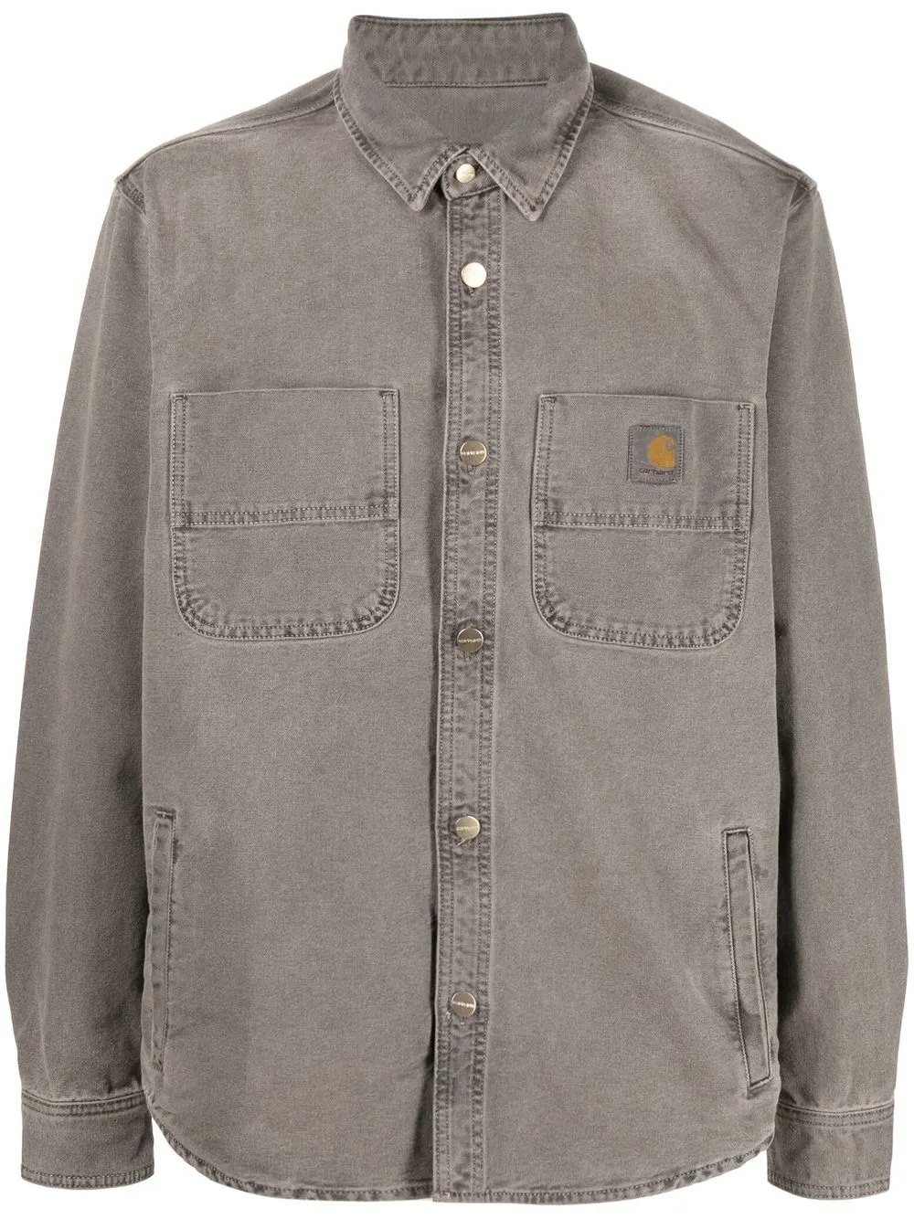 

Carhartt WIP logo patch denim shirt jacket - Grey