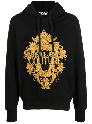 Versace Jeans Couture Embellished logo-print Detail Hoodie - Farfetch