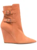 Stuart Weitzman buckle-fastening 110mm suede boots - Orange
