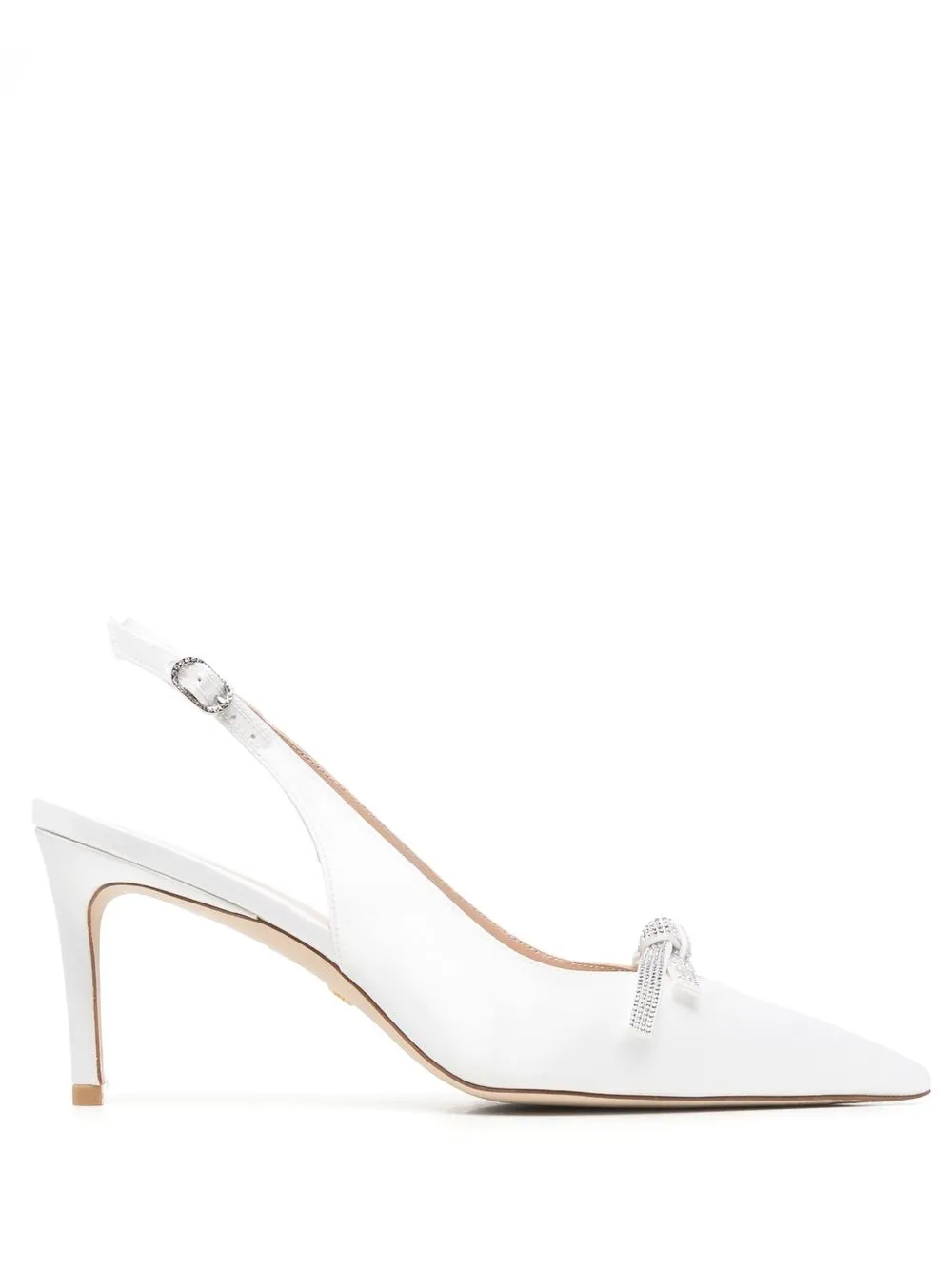 

Stuart Weitzman zapatillas con detalle de moño y tacón de 85mm - Blanco