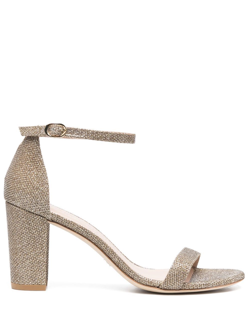 

Stuart Weitzman sandalias con detalle metalizado y tacón de 80mm - Dorado