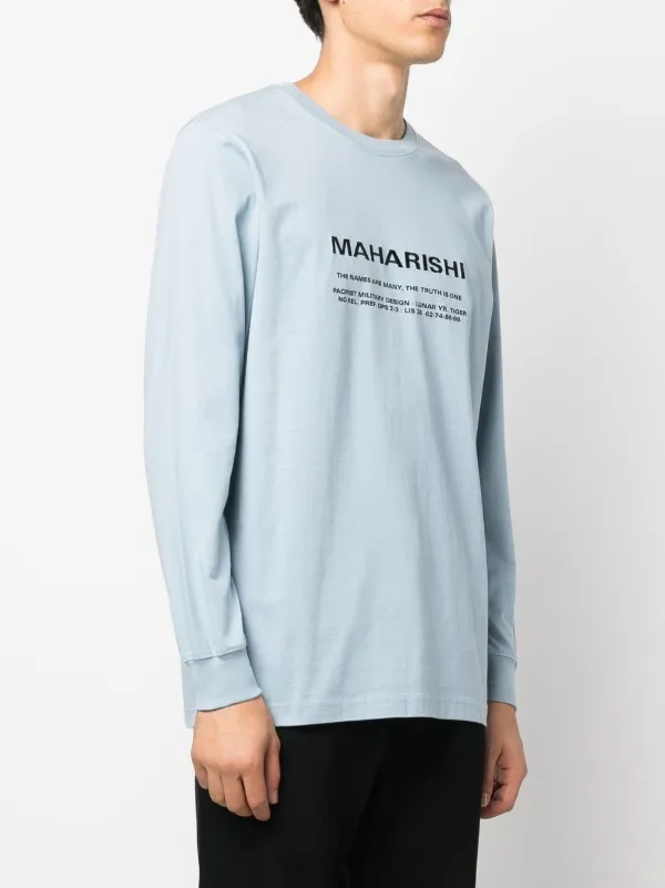 PALACE maharishi 長袖カットソー Maharishi logo-print long-sleeve T-shirt | Blue | FARFETCH
