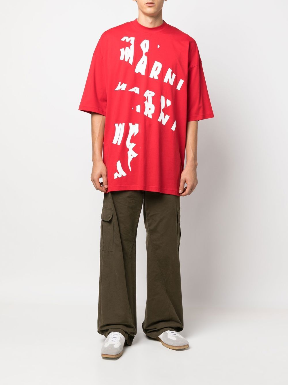 Marni T-shirt met logoprint - Rood