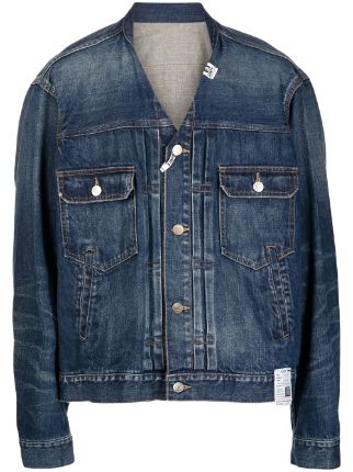 Maison Mihara Yasuhiro v-neck Denim Jacket - Farfetch