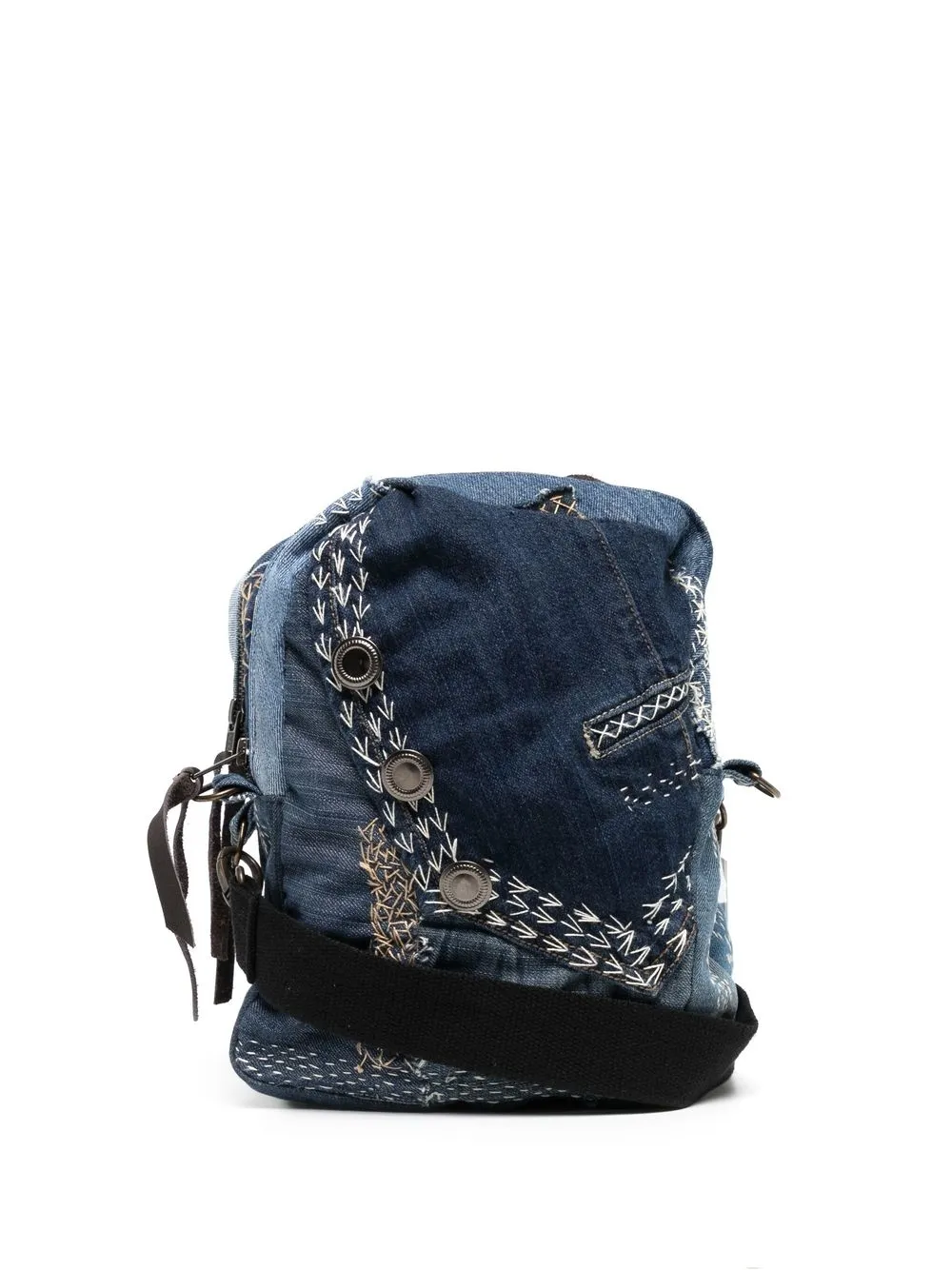 

By Walid patchwork denim shoulder bag - Blue