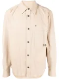 Wooyoungmi logo-plaque cotton shirt - Brown