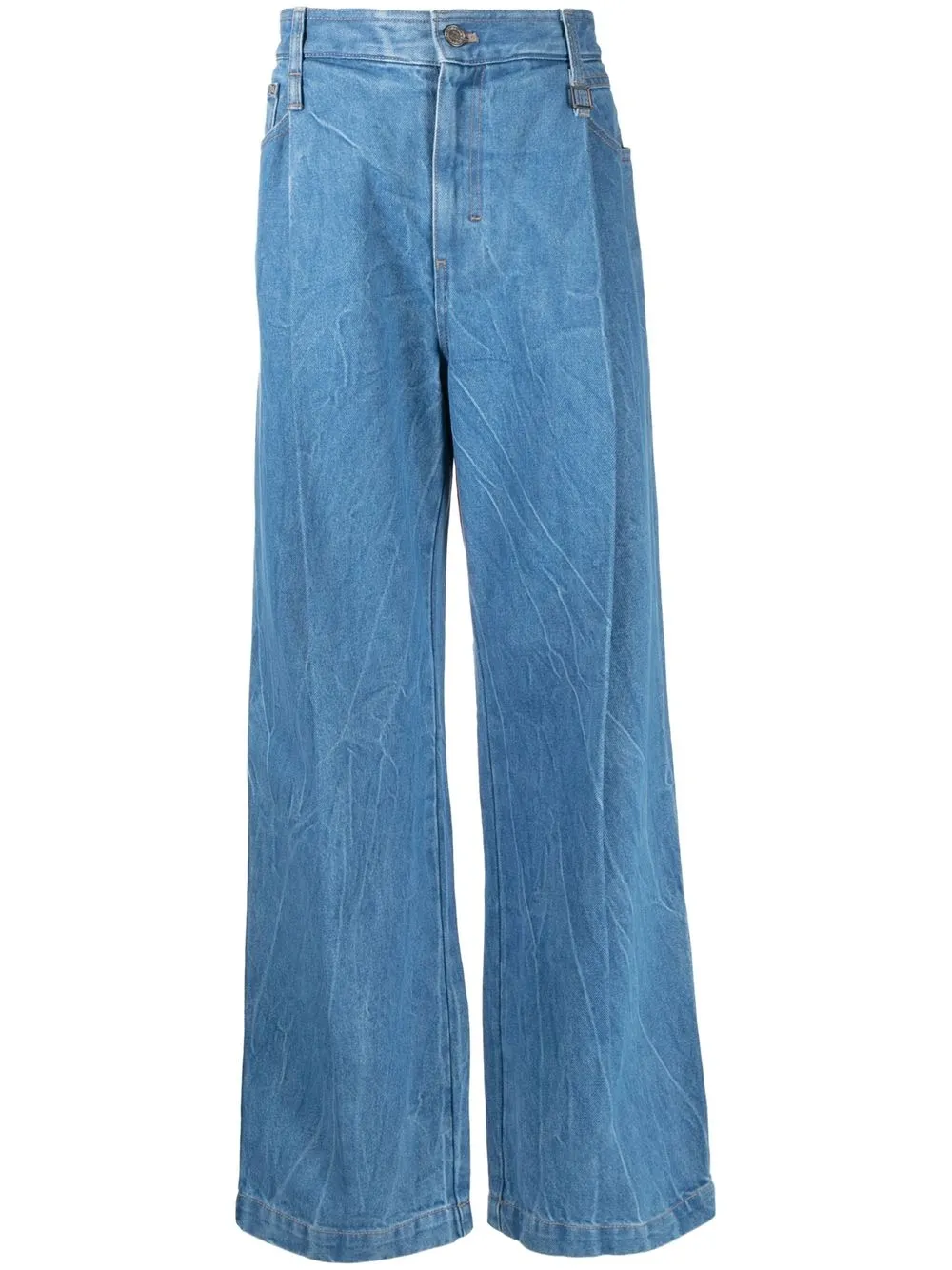 

Wooyoungmi wide-leg pleat-detail jeans - Blue