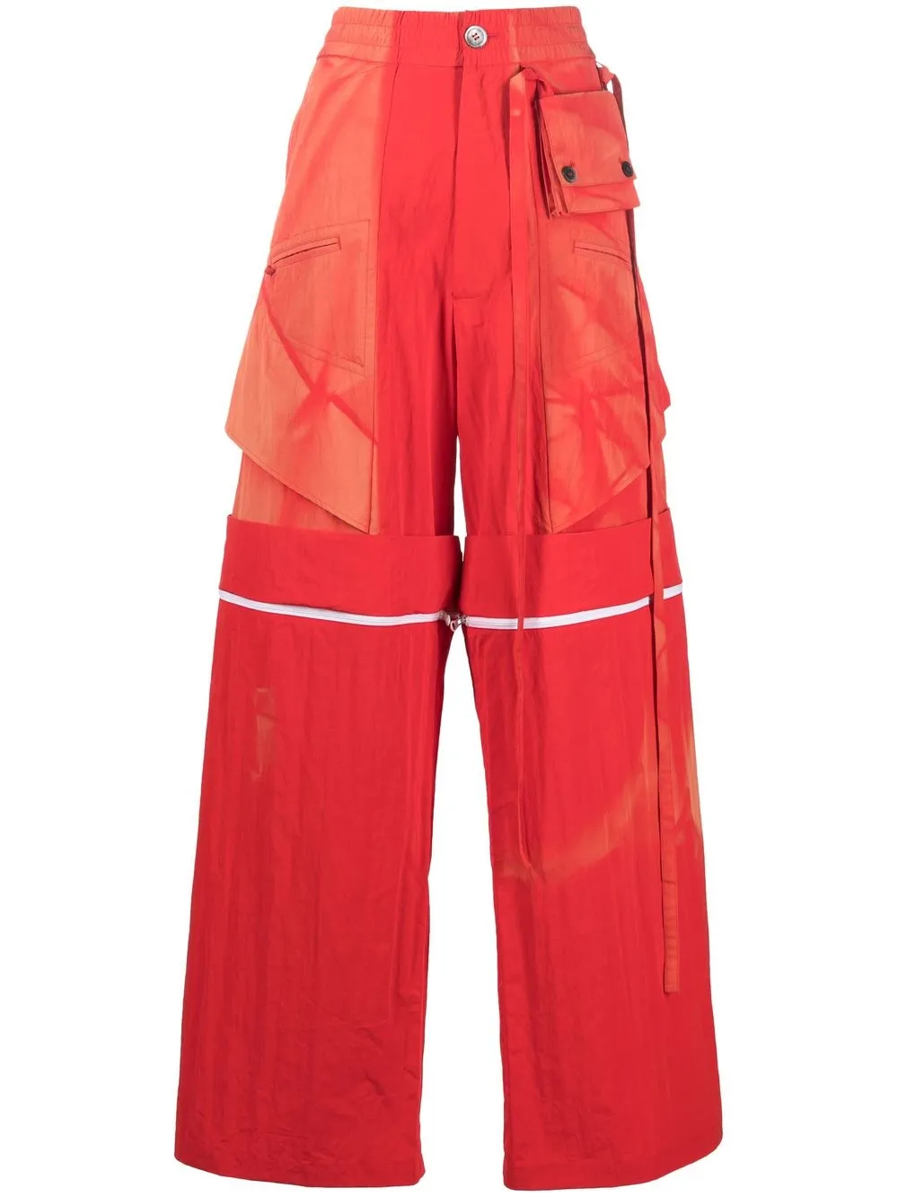 

JiyongKim pantalones cargo anchos - Rojo