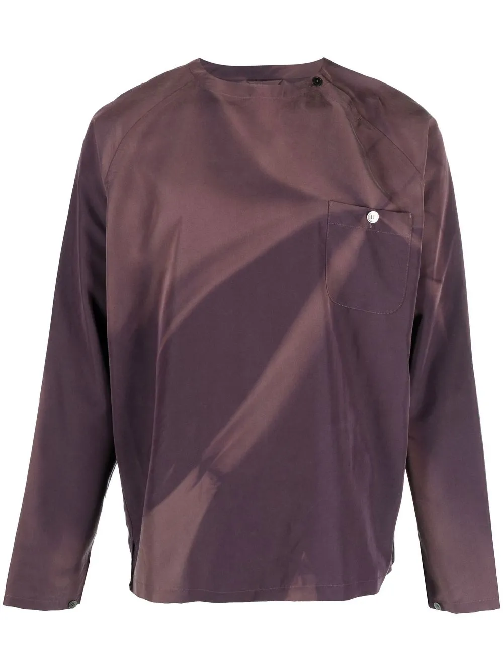 

JiyongKim bleach-effect long-sleeve T-shirt - Purple