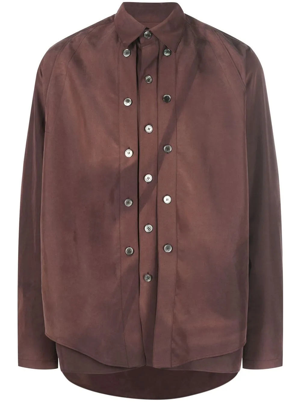 

JiyongKim button-up long-line shirt - Brown