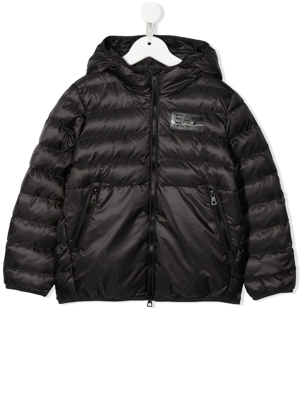 

Emporio Armani Kids logo-patch padded jacket - Black