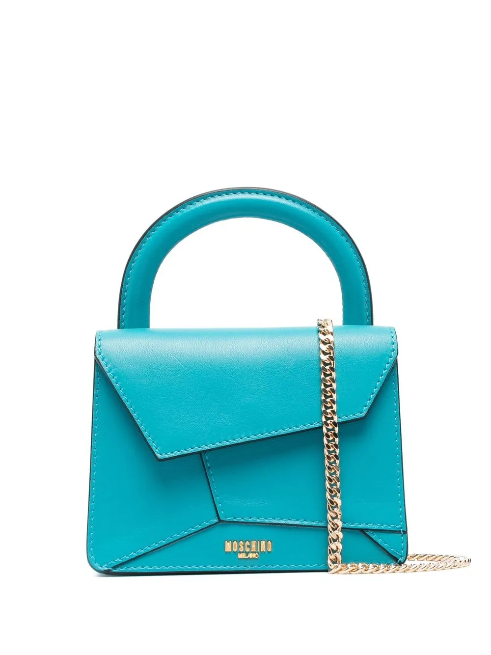 

Moschino asymmetrical leather mini bag - Blue