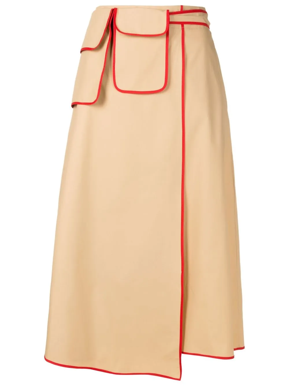 Alcaçuz Contrasting-trim A-line Skirt In Neutrals