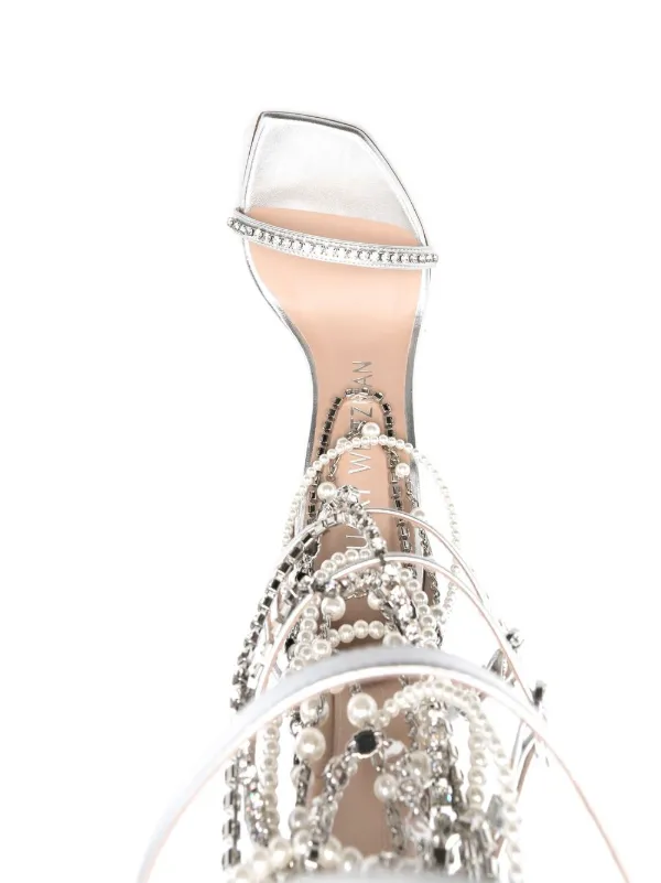 Stuart Weitzman crystal-embellished 120mm Sandals | Silver