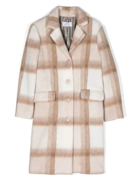Patrizia Pepe girl single-breasted check coat
