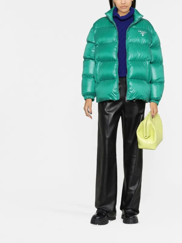 Prada Recycled Polyester Puffer Jacket Green FARFETCH