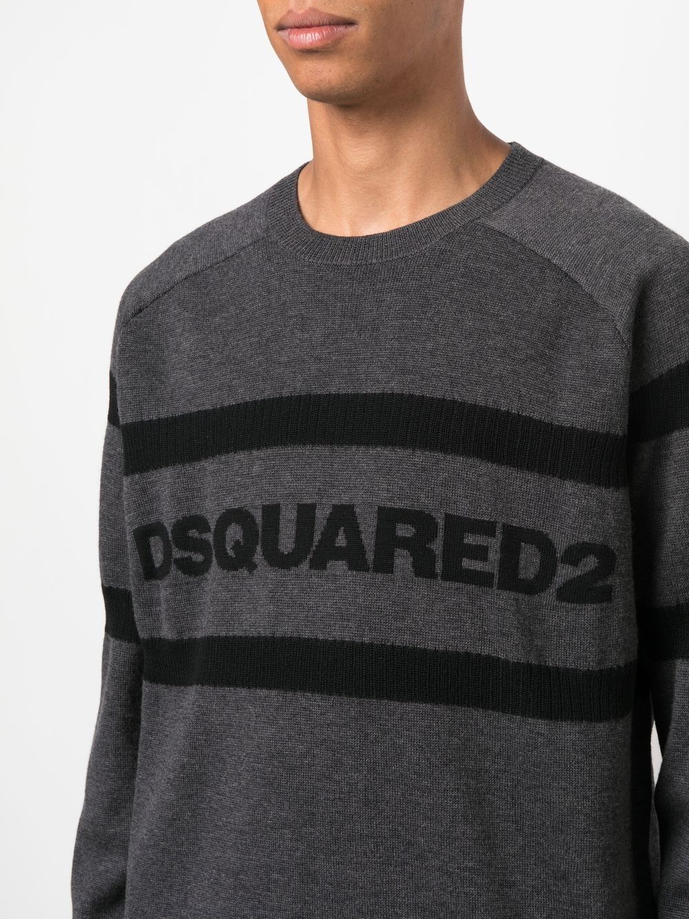 Affordable DSQUARED2 intarsia-knit logo jumper Men