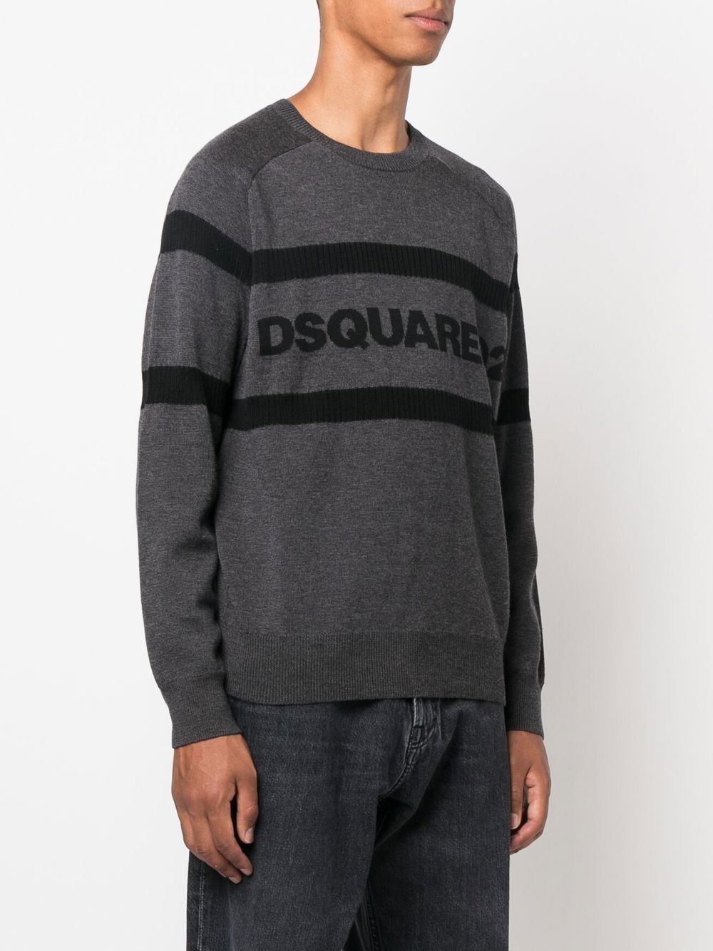 Affordable DSQUARED2 intarsia-knit logo jumper Men