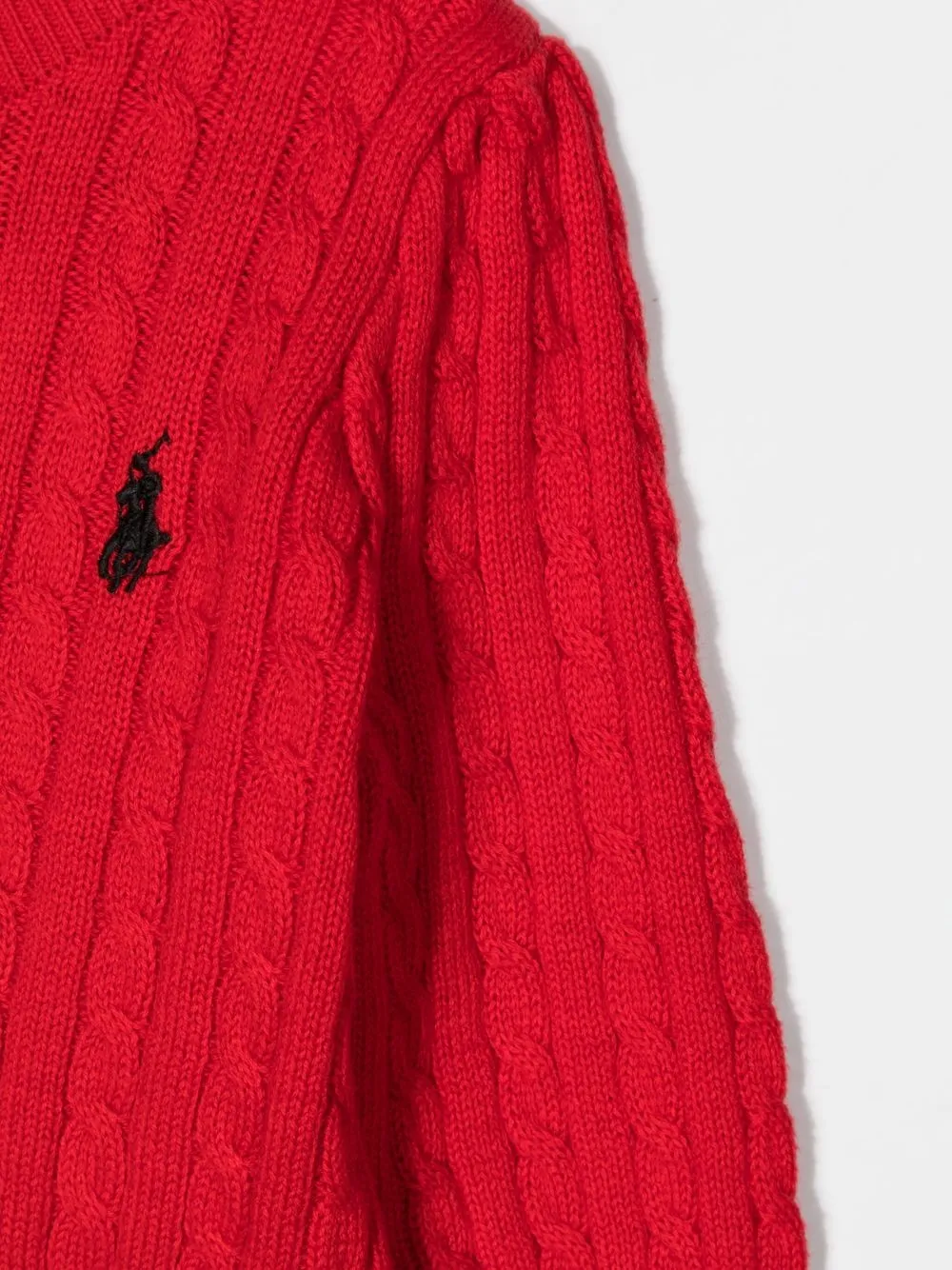  Polo Ralph Lauren Kids Cardigan Mit Zopfmuster   Rot 