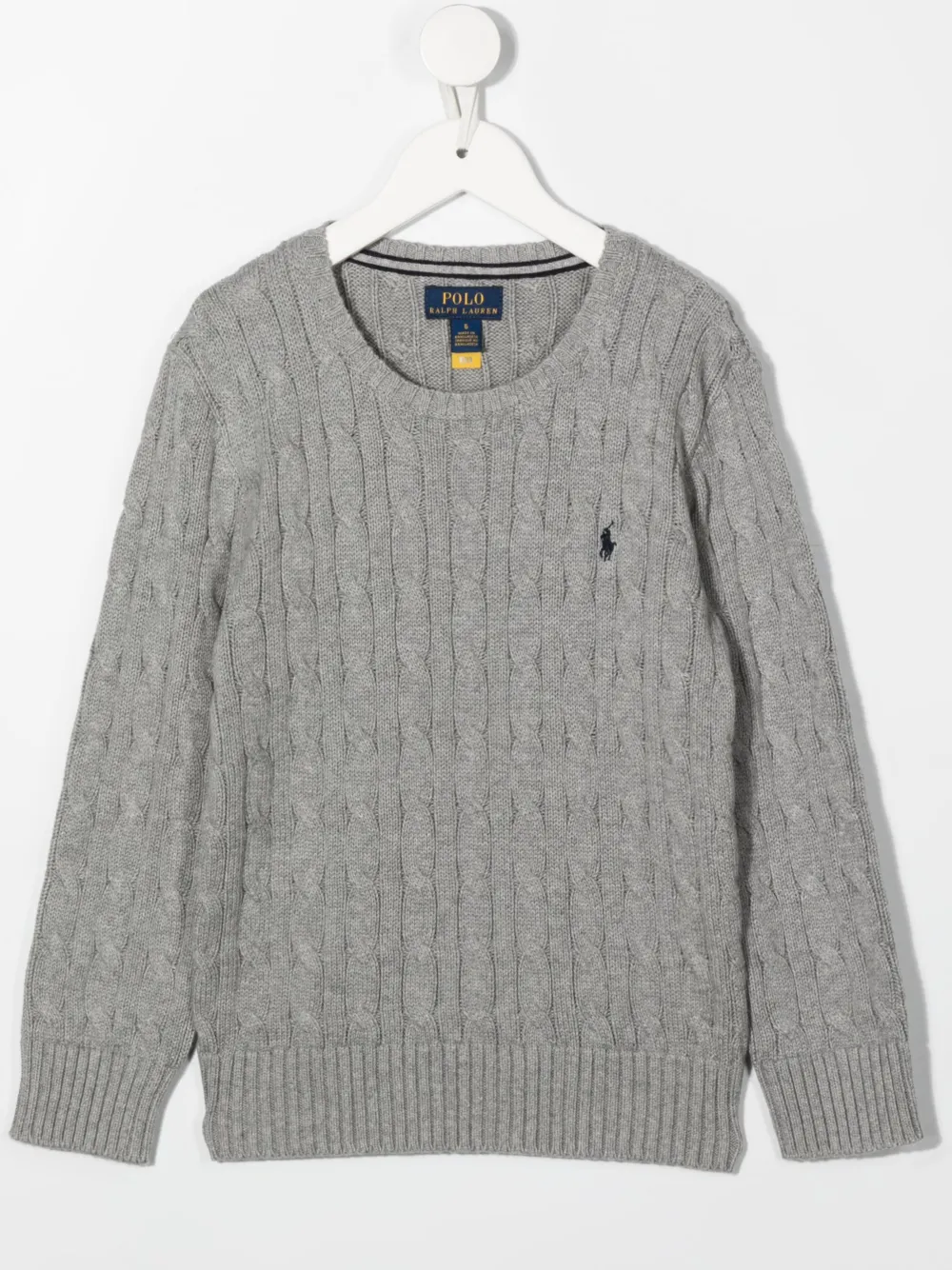 POLO RALPH LAUREN KIDS cable-knit crew-neck jumper | Grey | Image 1