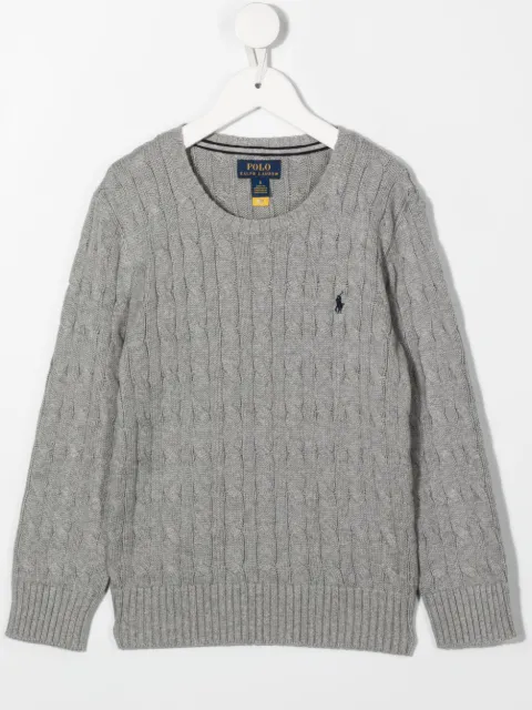 POLO RALPH LAUREN KIDS cable-knit crew-neck jumper 