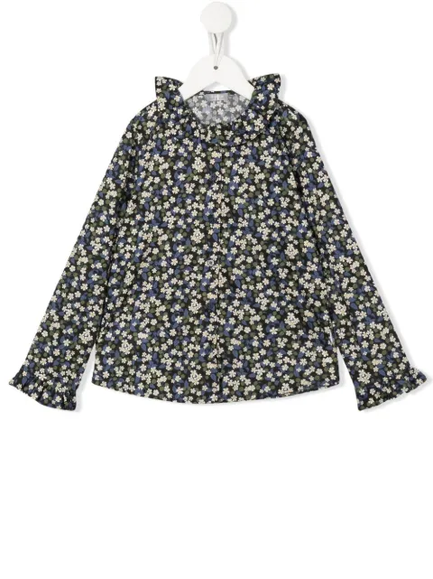 Il Gufo floral-print ruffle-collar shirt