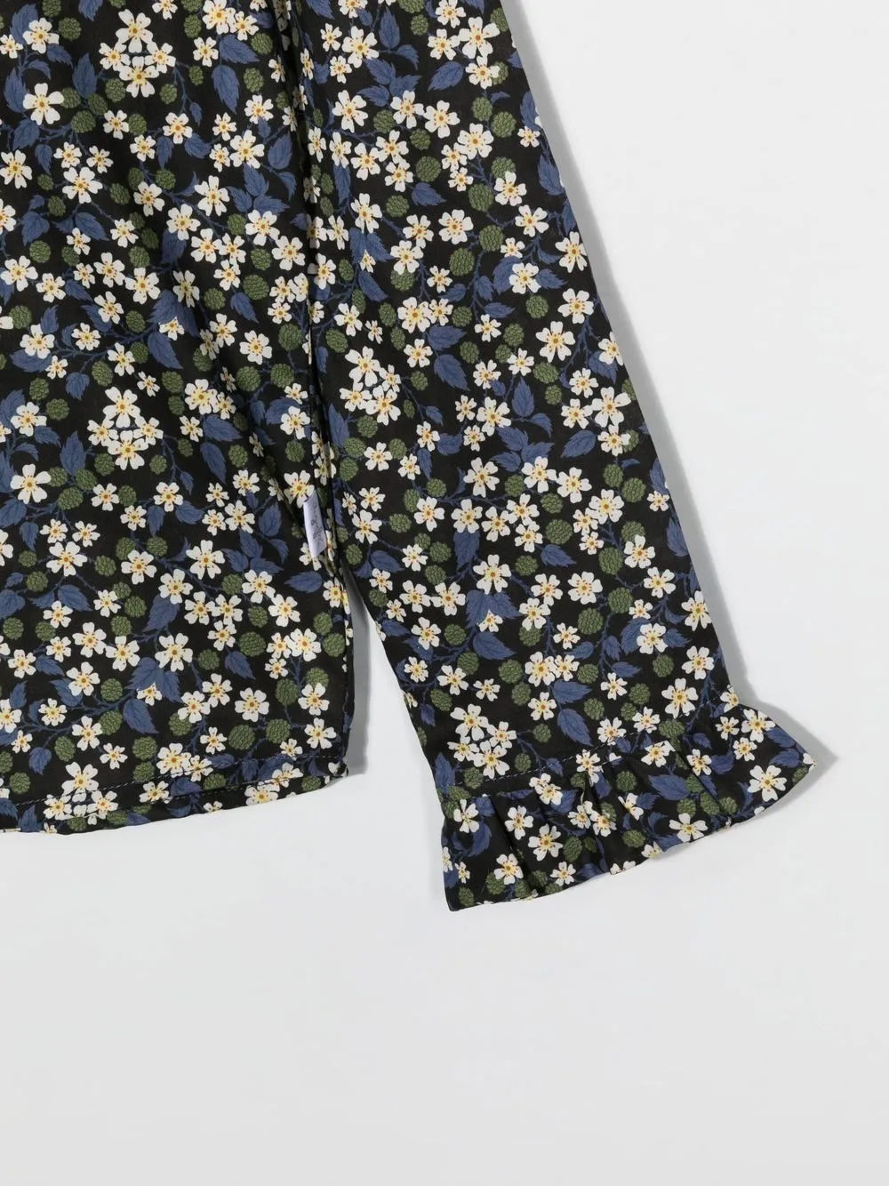  Il Gufo Floral-print Ruffle-collar Shirt - Green 