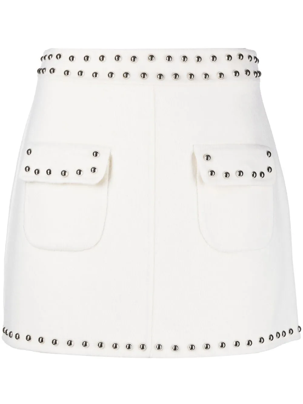 

P.A.R.O.S.H. studded-trim wool skirt - Neutrals