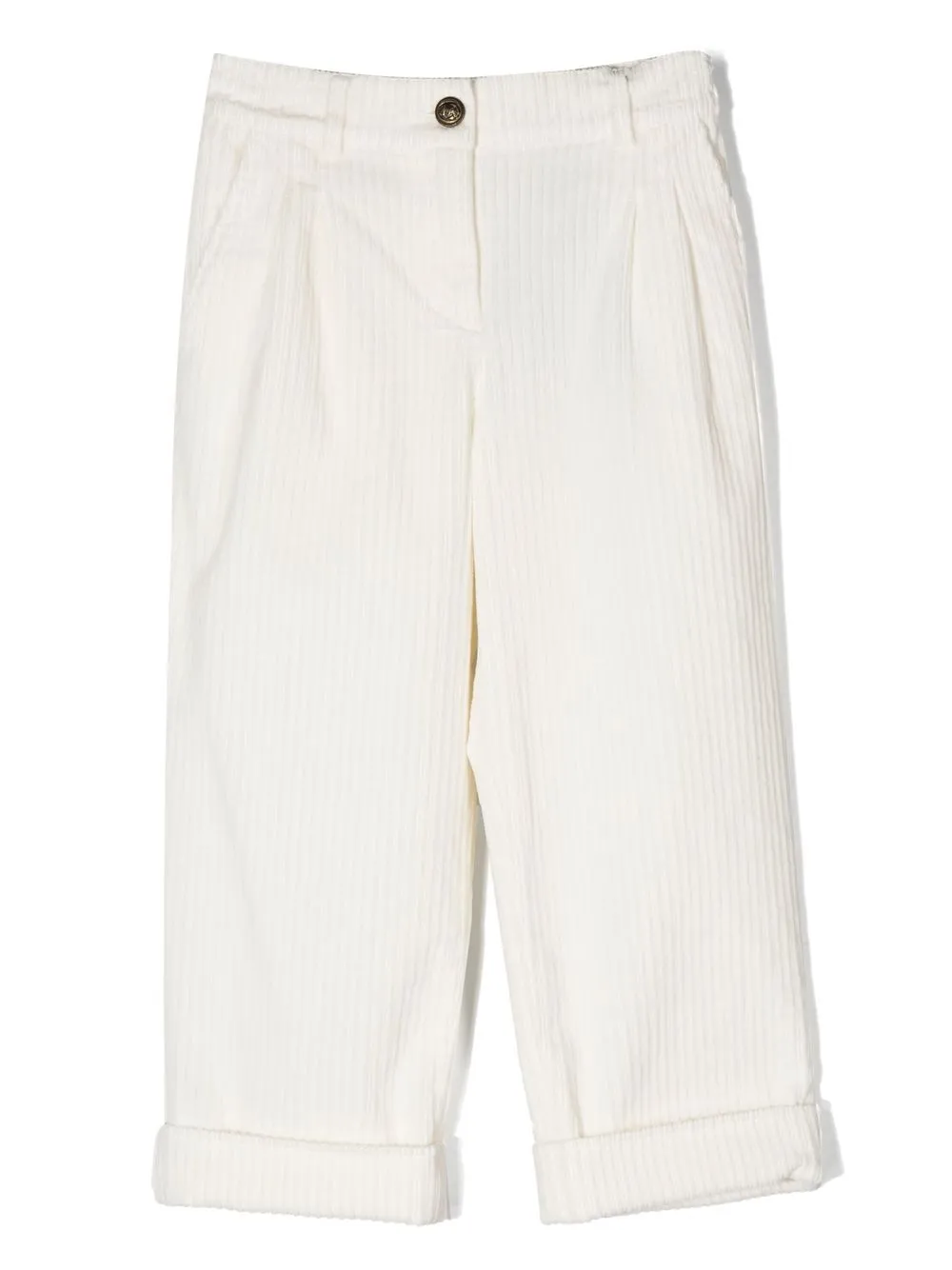 

Dolce & Gabbana Kids pantalones de pana con logo bordado - Blanco