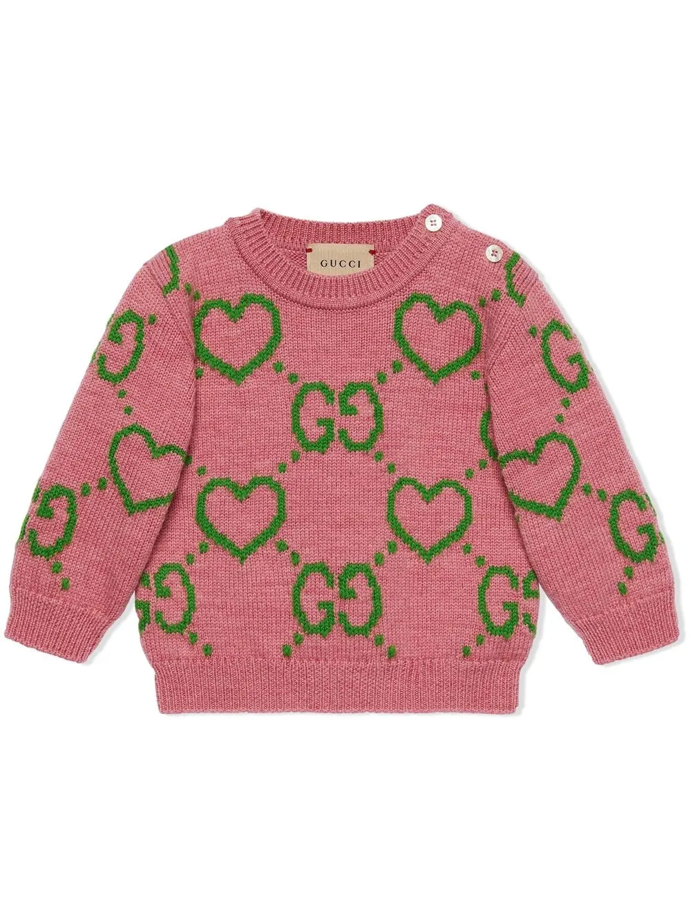 

Gucci Kids Interlocking G heart jumper - Pink
