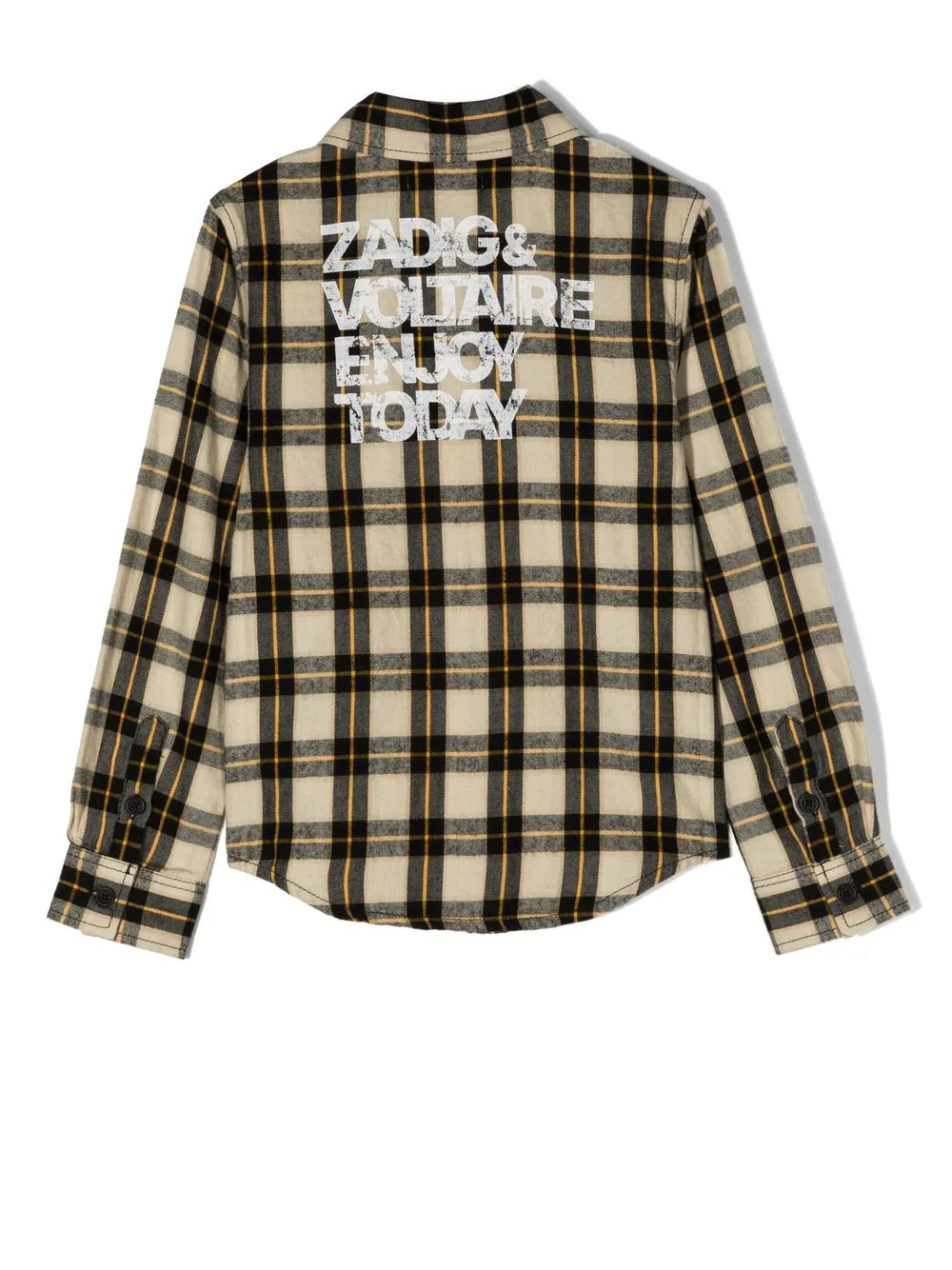 Zadig & Voltaire Kids Geruit overhemd - Beige