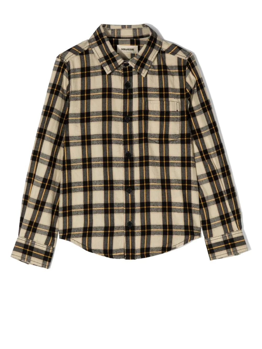 

Zadig & Voltaire Kids camisa con logo y cuadros estampados - Neutro