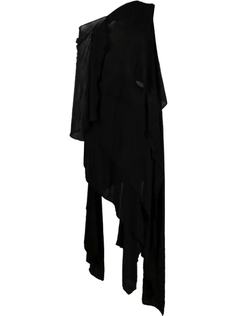 Yohji Yamamoto asymmetric cotton-blend dress