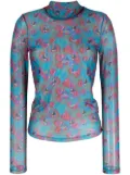 Henrik Vibskov long-sleeve sheer top - Blue