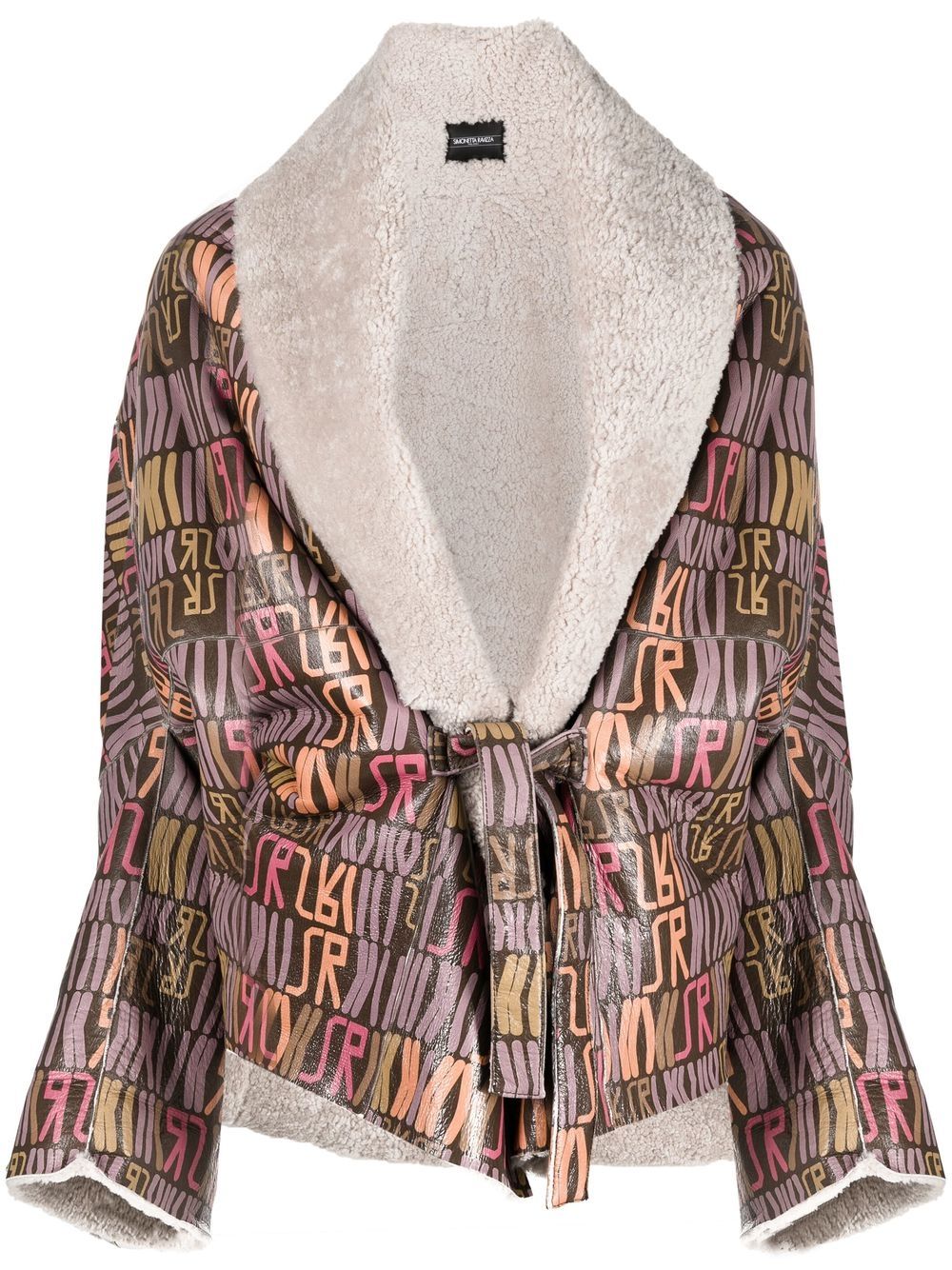 

Simonetta Ravizza Andrea abstract-pattern shearling jacket - Brown