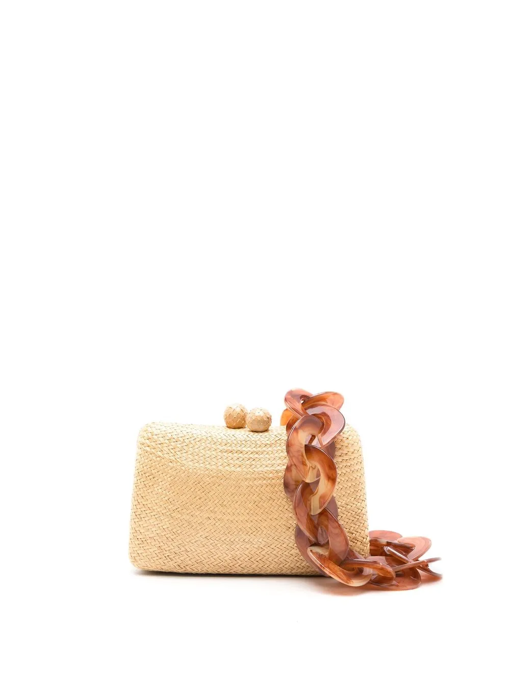 

SERPUI Charlotte wicker clutch bag - Brown