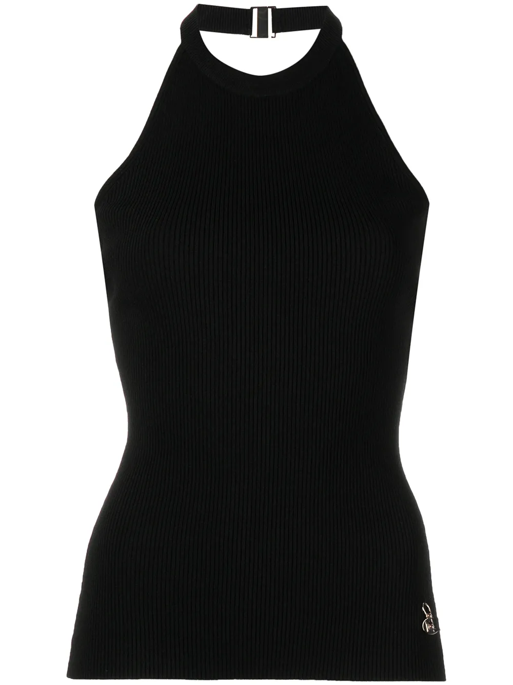 

Milly top tejido de canalé con cuello halter - Negro