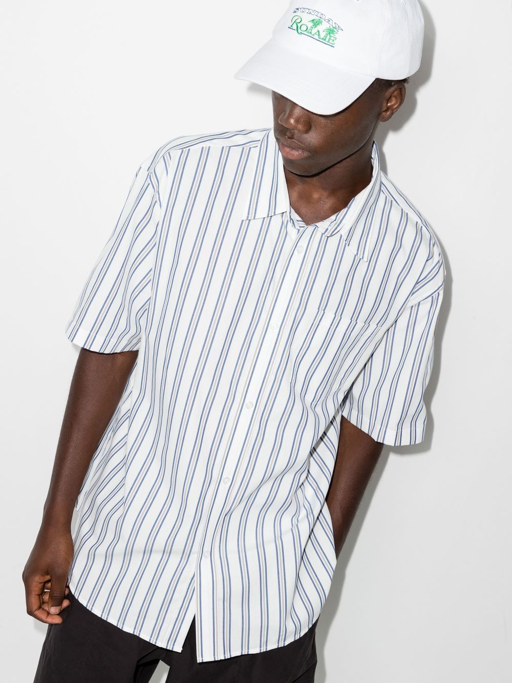Image 2 of Palmes Rest striped short-sleeve shirt