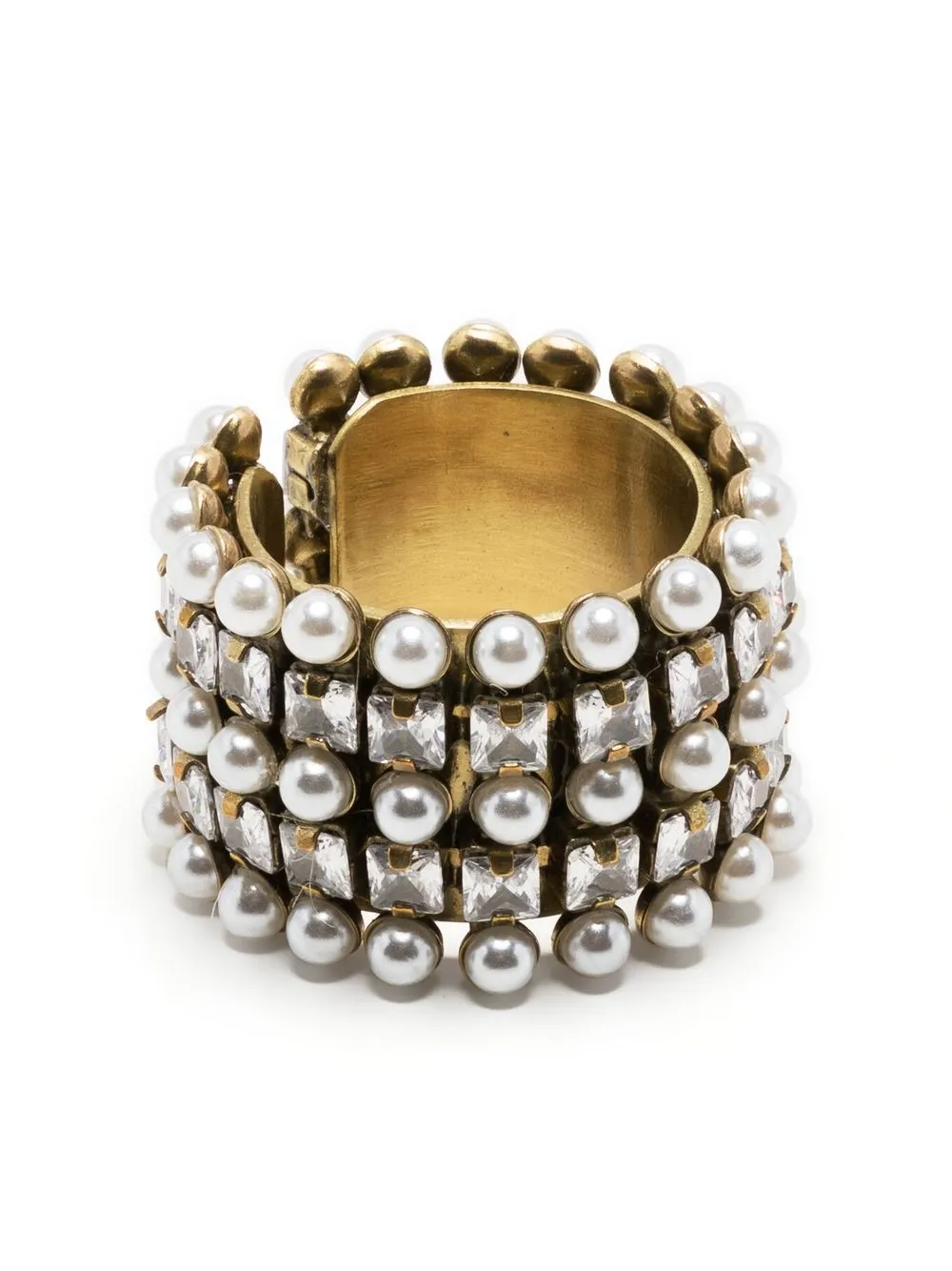 

Yun Yun Sun Hannelore pearl and crystal embellished ring - Silver