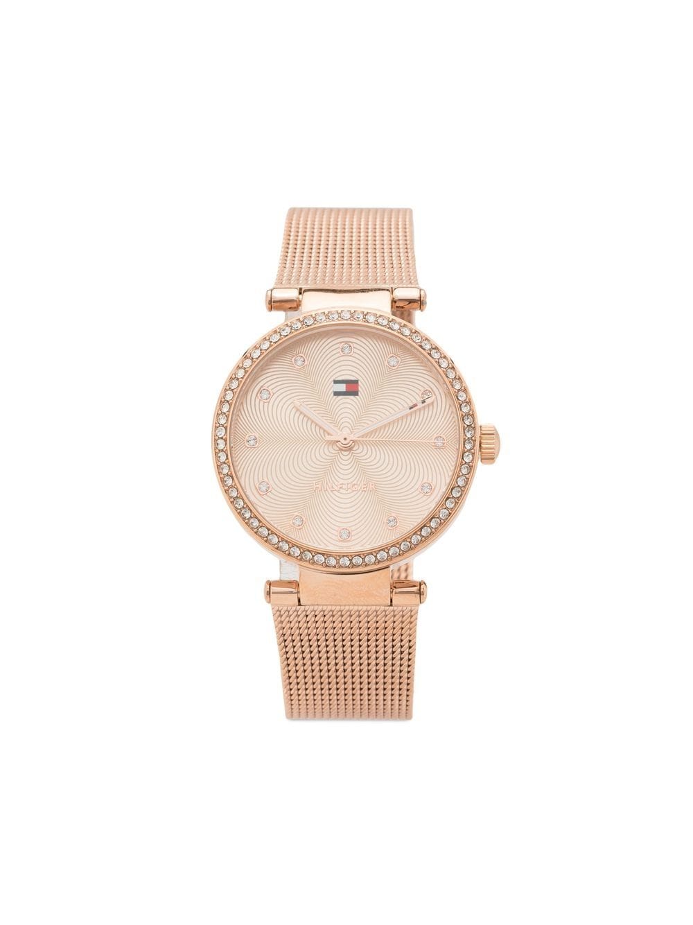 crystal embellished round watch